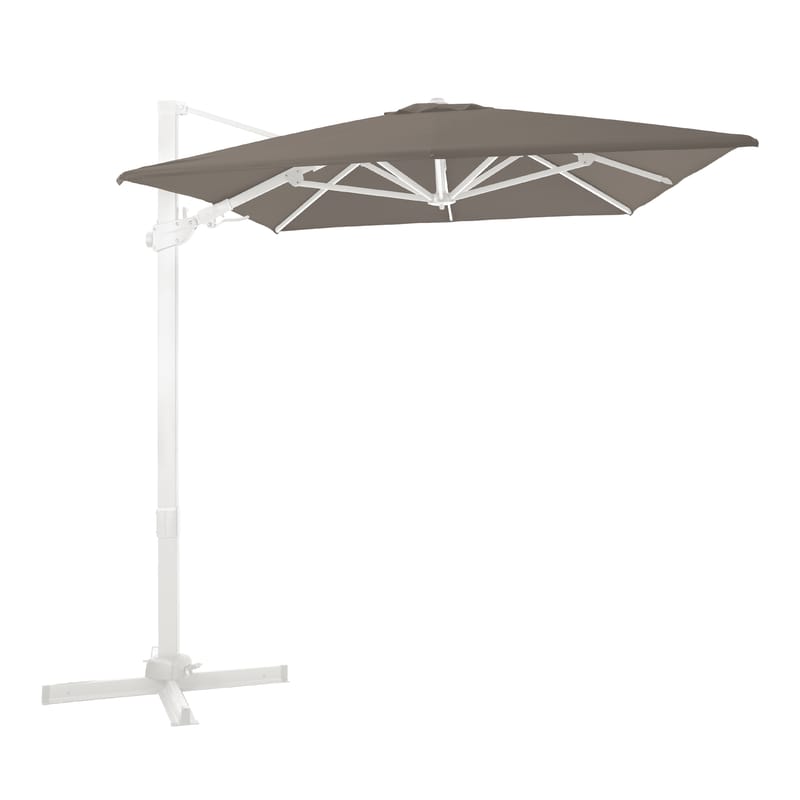 Parasol Milad 200x300 taupe mât blanc