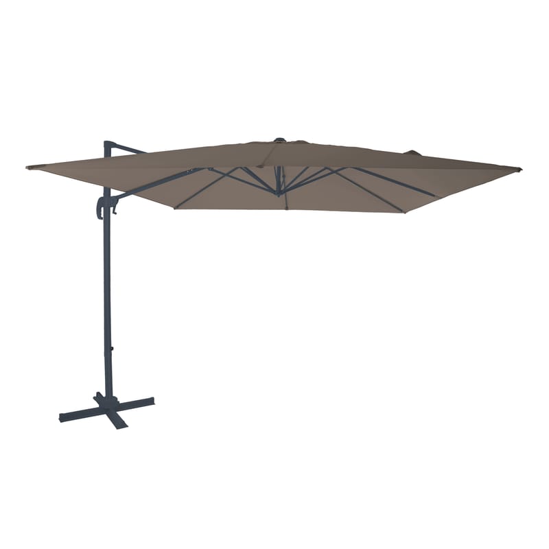 Parasol Nima 300x300 taupe mât gris