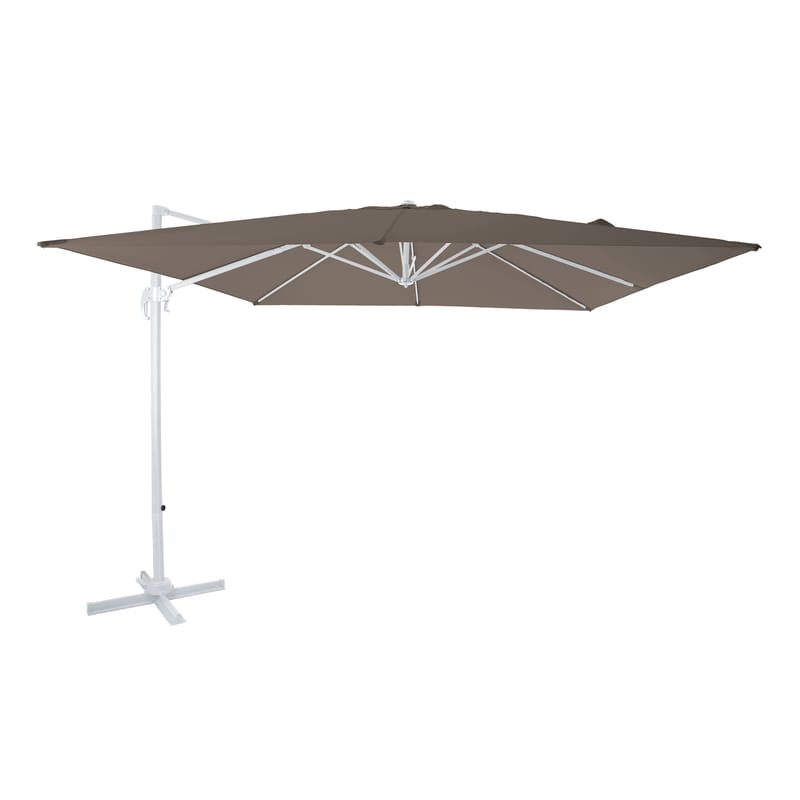 Parasol Nima 300x300 taupe mât blanc