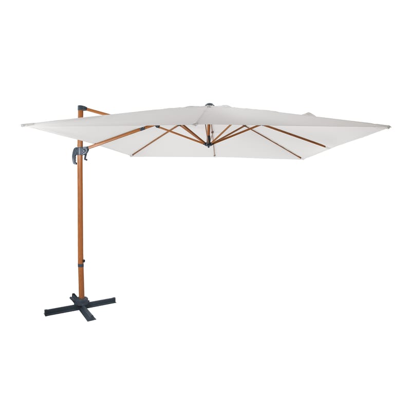 Parasol Nima 300x300 beige mât marron