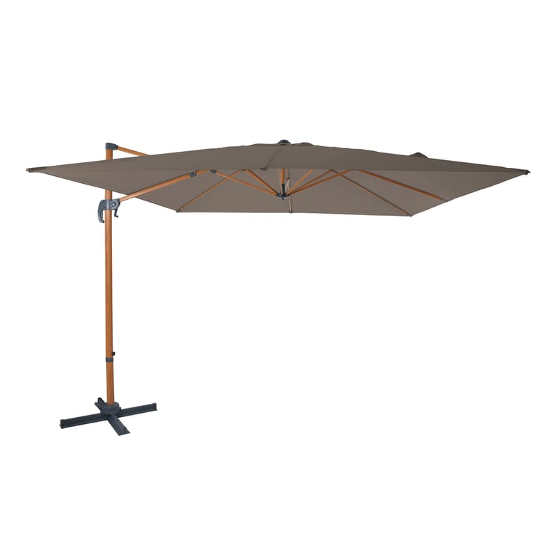 Parasol Nima 300x300 taupe mât marron