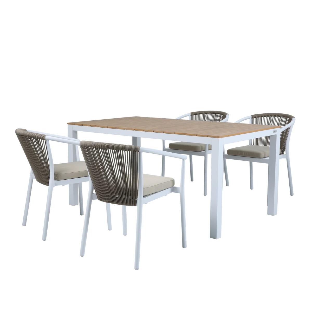 Ensemble repas alu Suvi table + 4 chaises