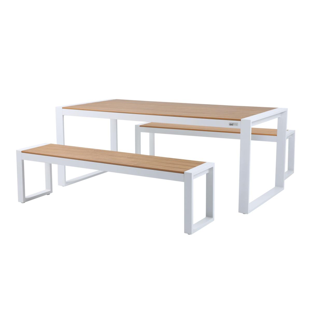 Ensemble repas alu Tony table + 2 bancs
