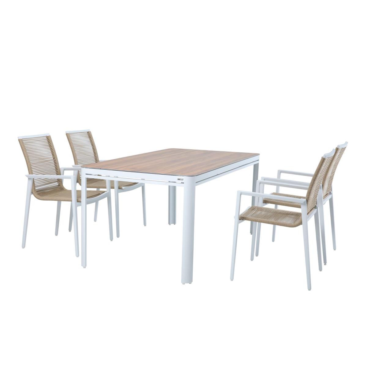 Ensemble repas alu Zora table + 4 chaises