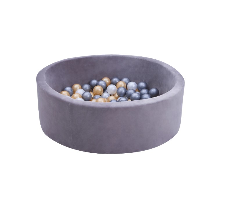 Piscine à balles Boaz 160 balles velours gris