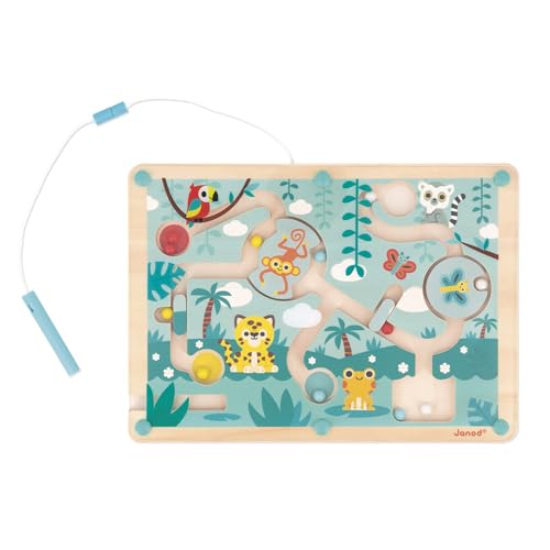 Labyrinthe Magnetique a Billes Tropiques en Bois