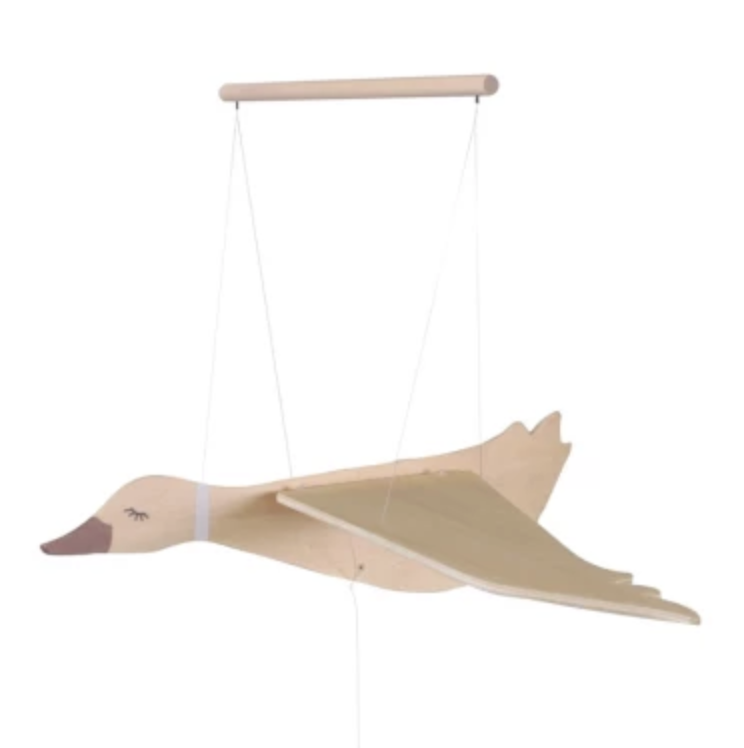 mobile oie volante en bois