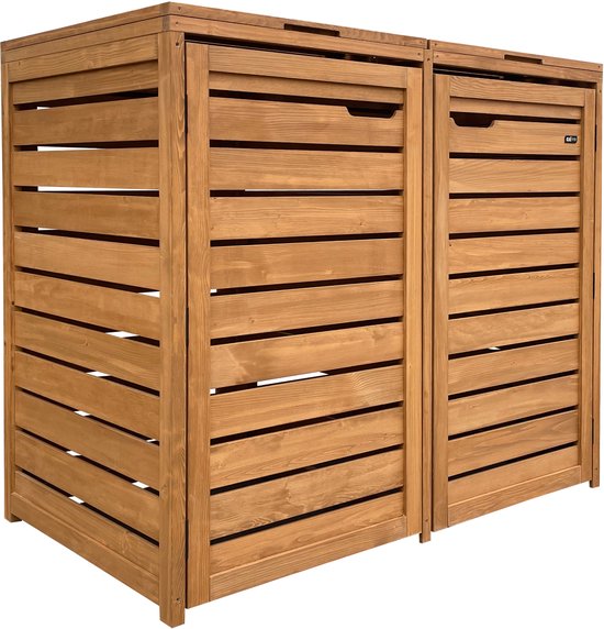 Bac conteneur bois Lex marron 2x240L