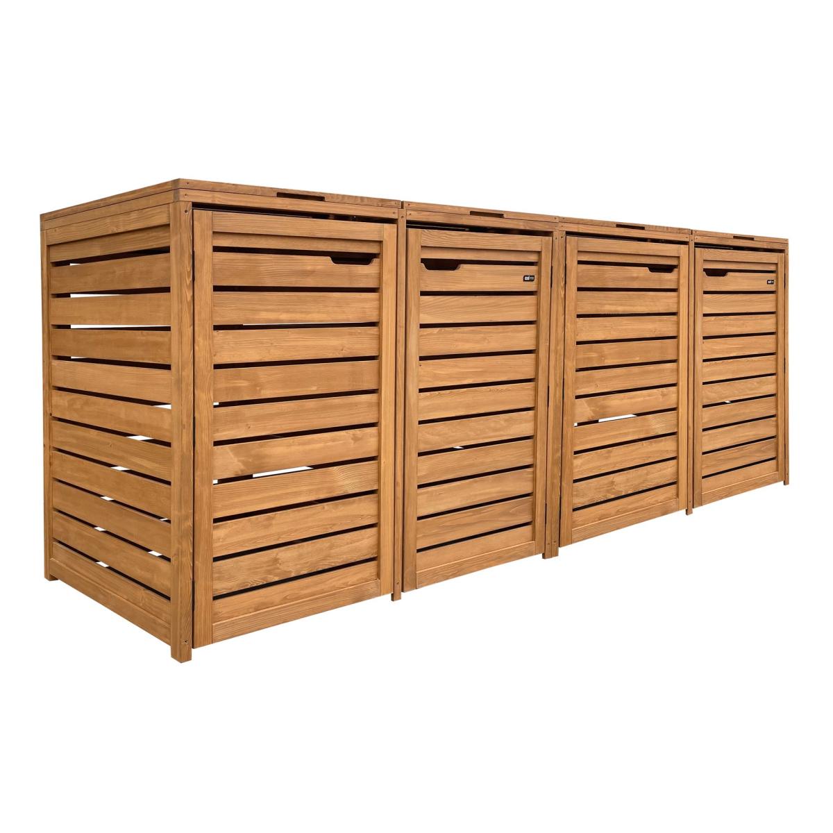 Bac conteneur bois Lex marron 4x240L