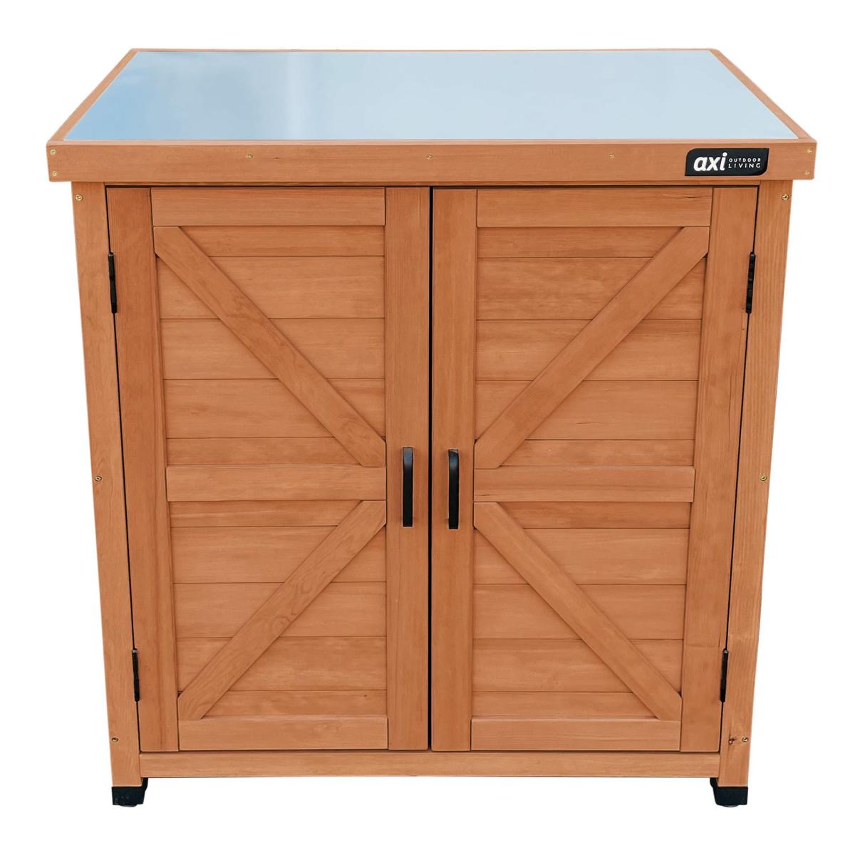 Armoire jardin bois Felix marron café