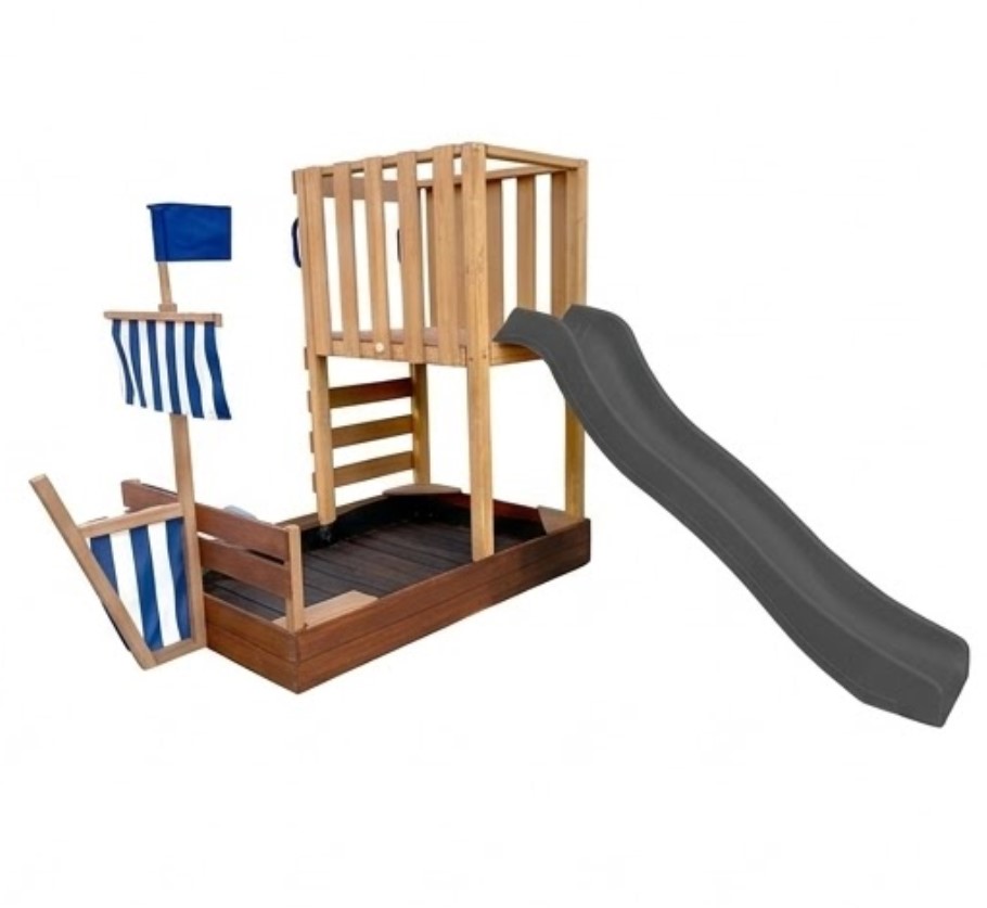 Tour Vicky avec bac à sable toboggan gris