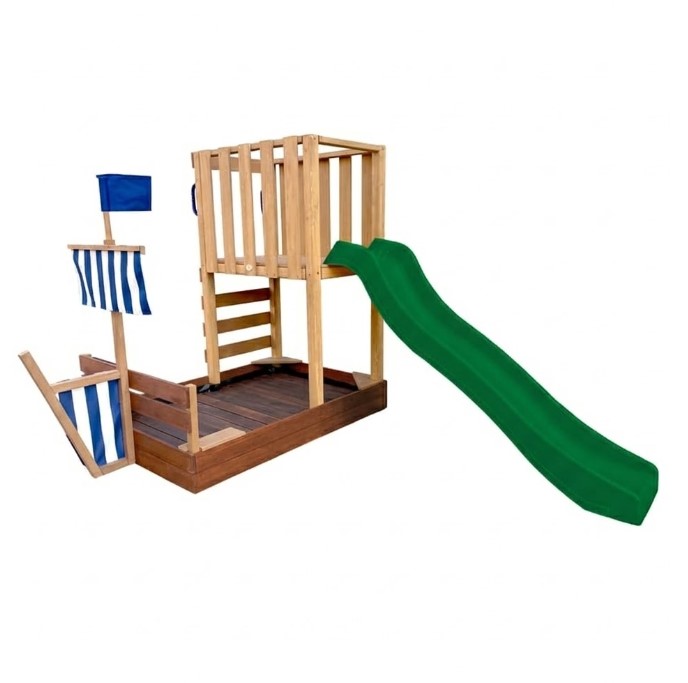 Tour Vicky avec bac à sable toboggan vert