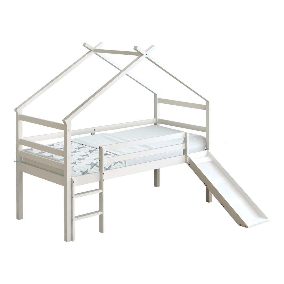 Lit River cabane toboggan blanc + matelas