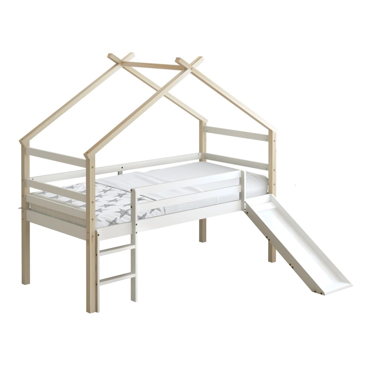 Lit River cabane toboggan nat.-blanc + matelas