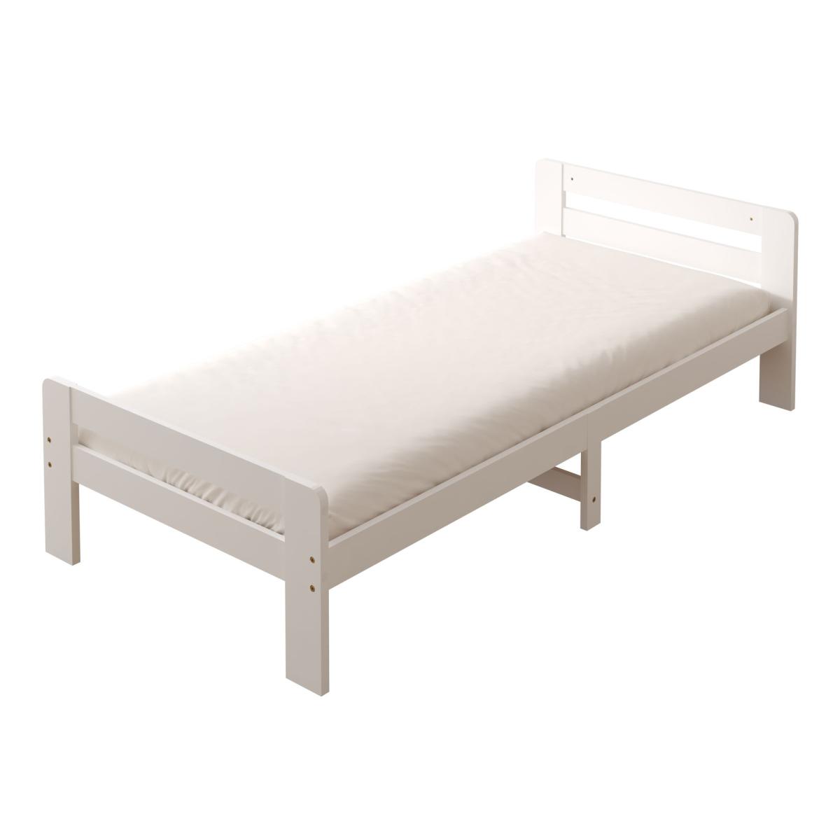 Lit simple Olla blanc + matelas