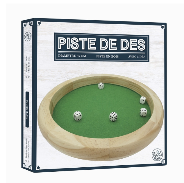 Piste de des en bois - 5 des