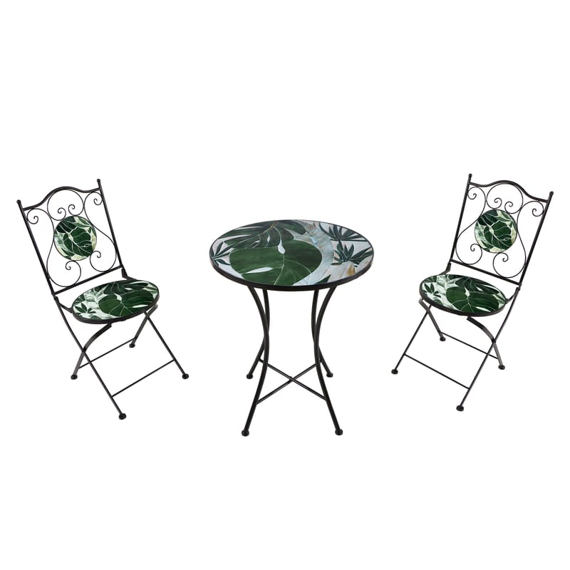 Salon bistro mosaïque Amélie vert tropical