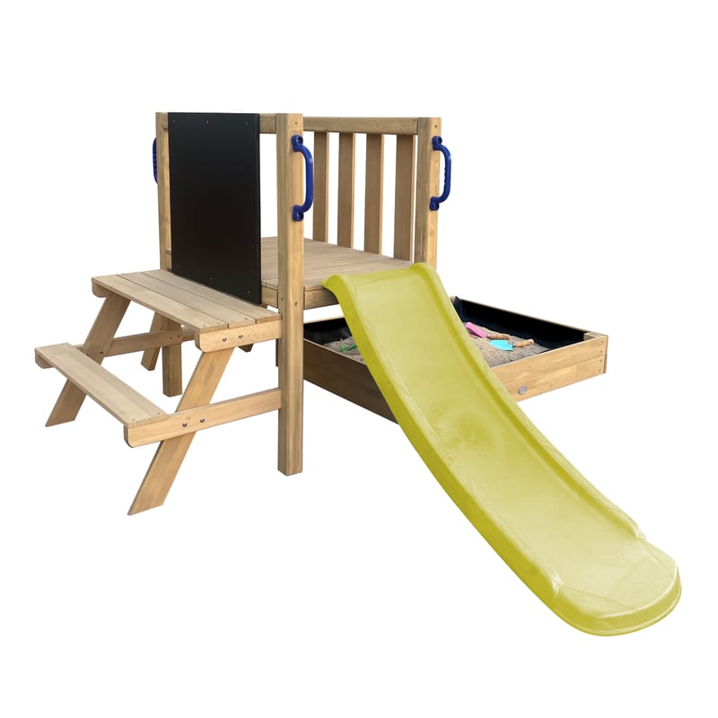 Tour Leah bac+salle pique-nique toboggan vert citron