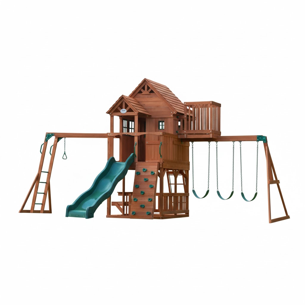 Tour Skyfort II balançoires toboggan escalade