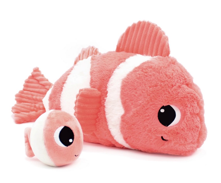 Peluche poisson-clown Bigou maman et son bébé corail