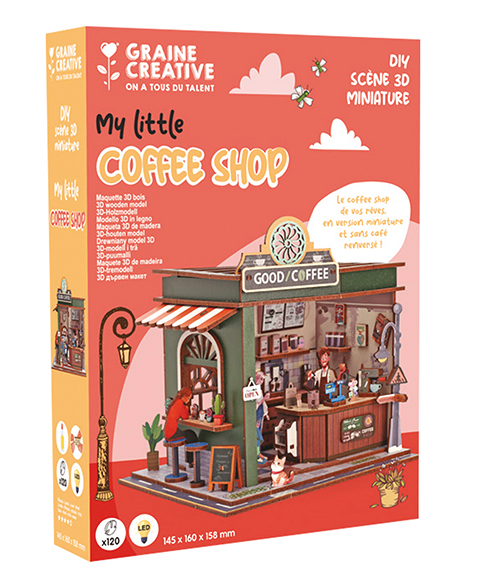 Vitrine bois 3D - Coffee shop