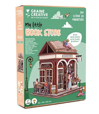 Vitrine bois 3D - Book store