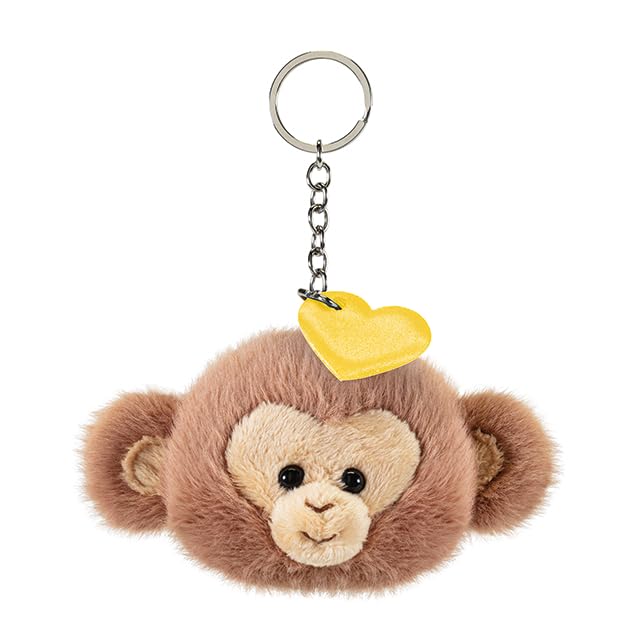 charm singe coeur jaune - porte clés