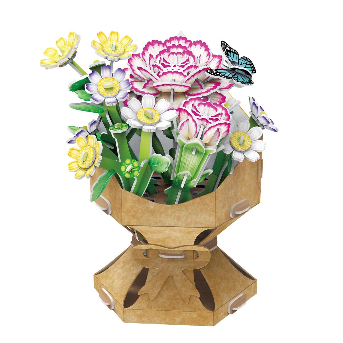 Maquette 3D - Bouquet De Fleurs Oeillet - 134 pièces