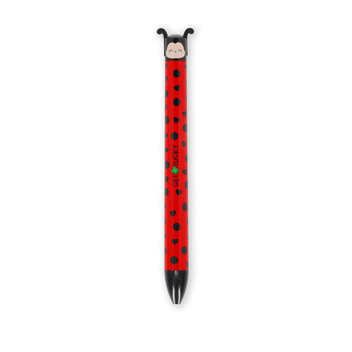 Stylo Click&Clack bicolore - motif Ladybug