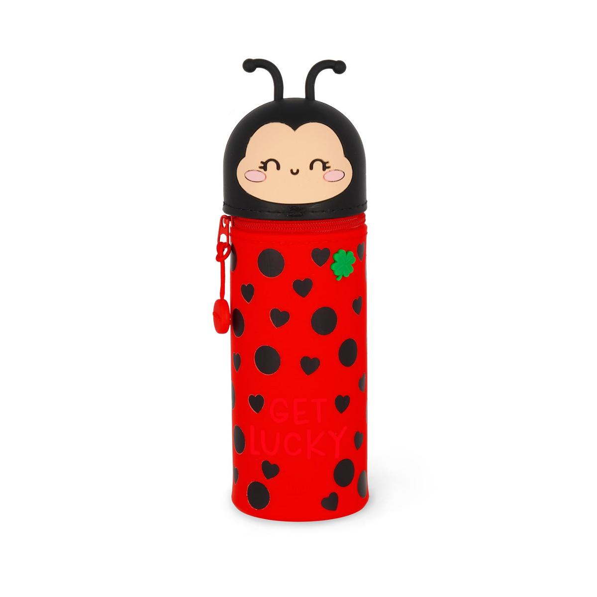 trousse - 2 en 1 Kawaii en Silicone Souple - Motif Ladybug