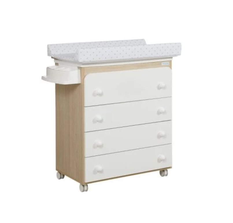 Plan à langer Bois/Blanc Poids Beige