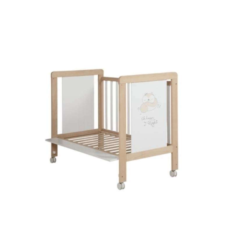 Lit Happy 120x60 cm - Bois/Blanc