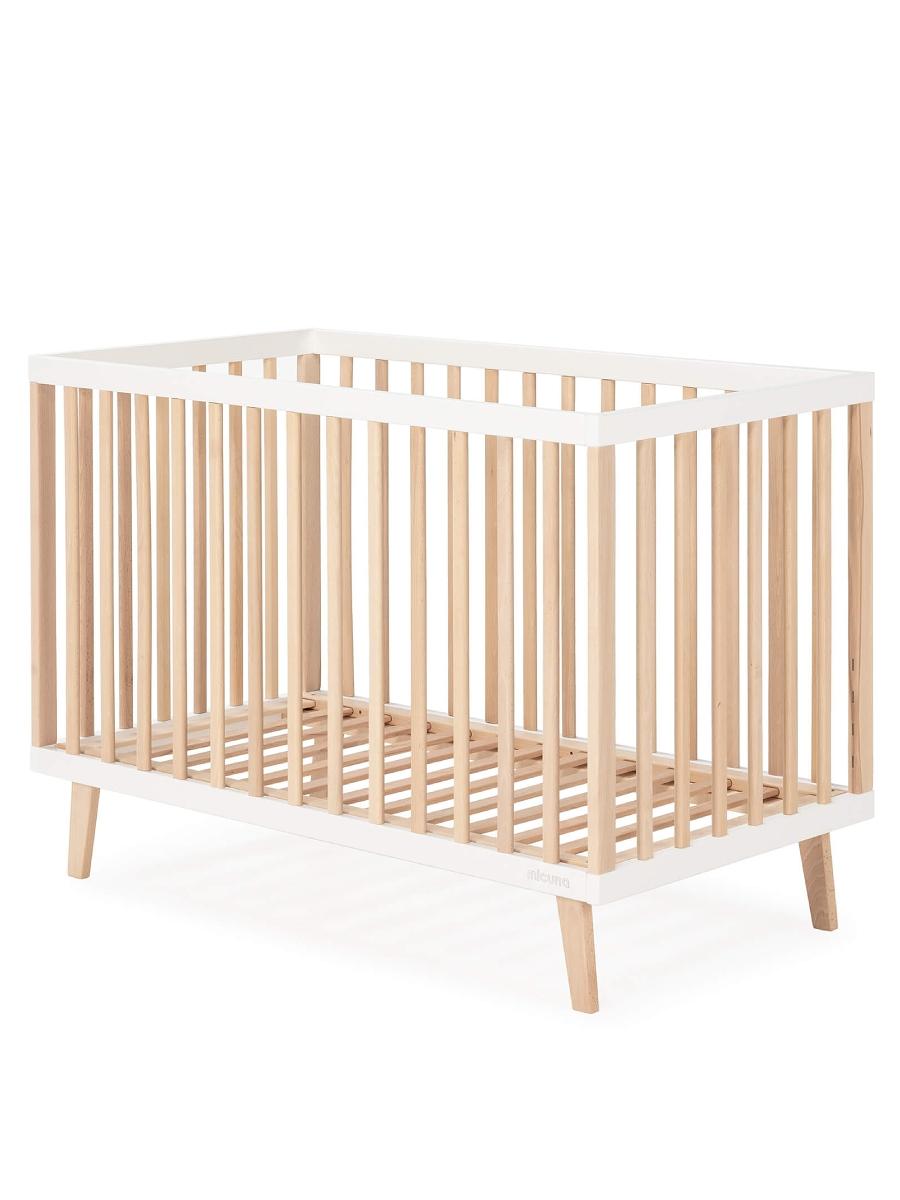 Lit Mencia 120x60 cm Blanc/Bois