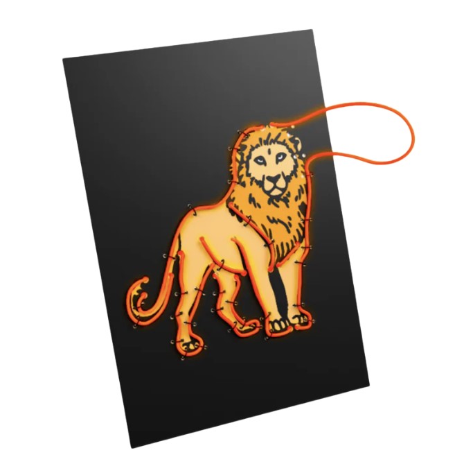 Kidyneon - Kit decoration murale lumineuse animaux - Kidywolf