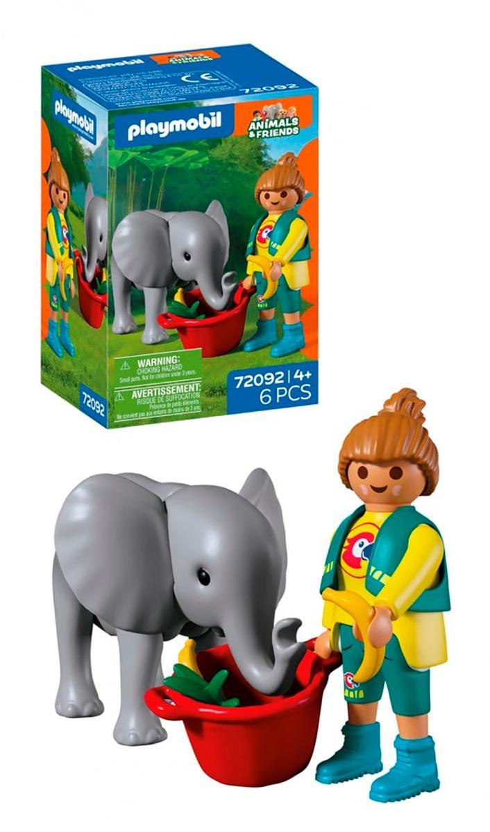 72092 Zoo : Éléphanteau et gardien de zoo Playmobil