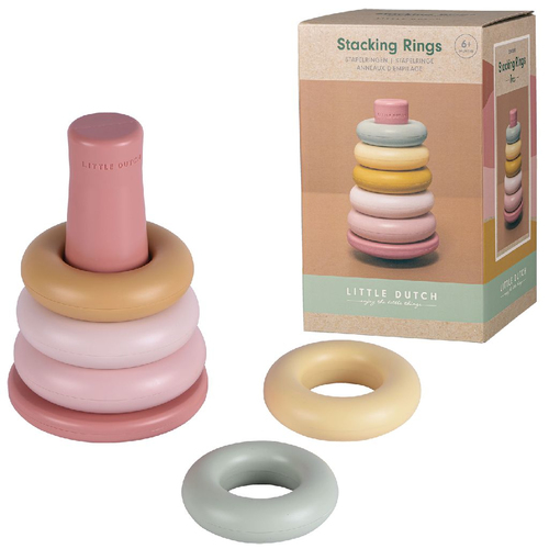 Rubo Toys Little Dutch Anneaux à empiler Rose