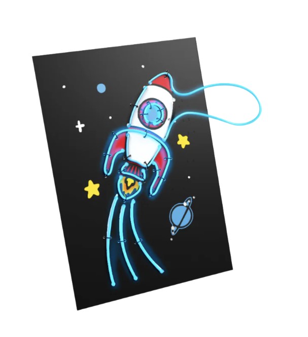 Kidyneon - Kit decoration murale lumineuse - 9 dessins - Kidywolf