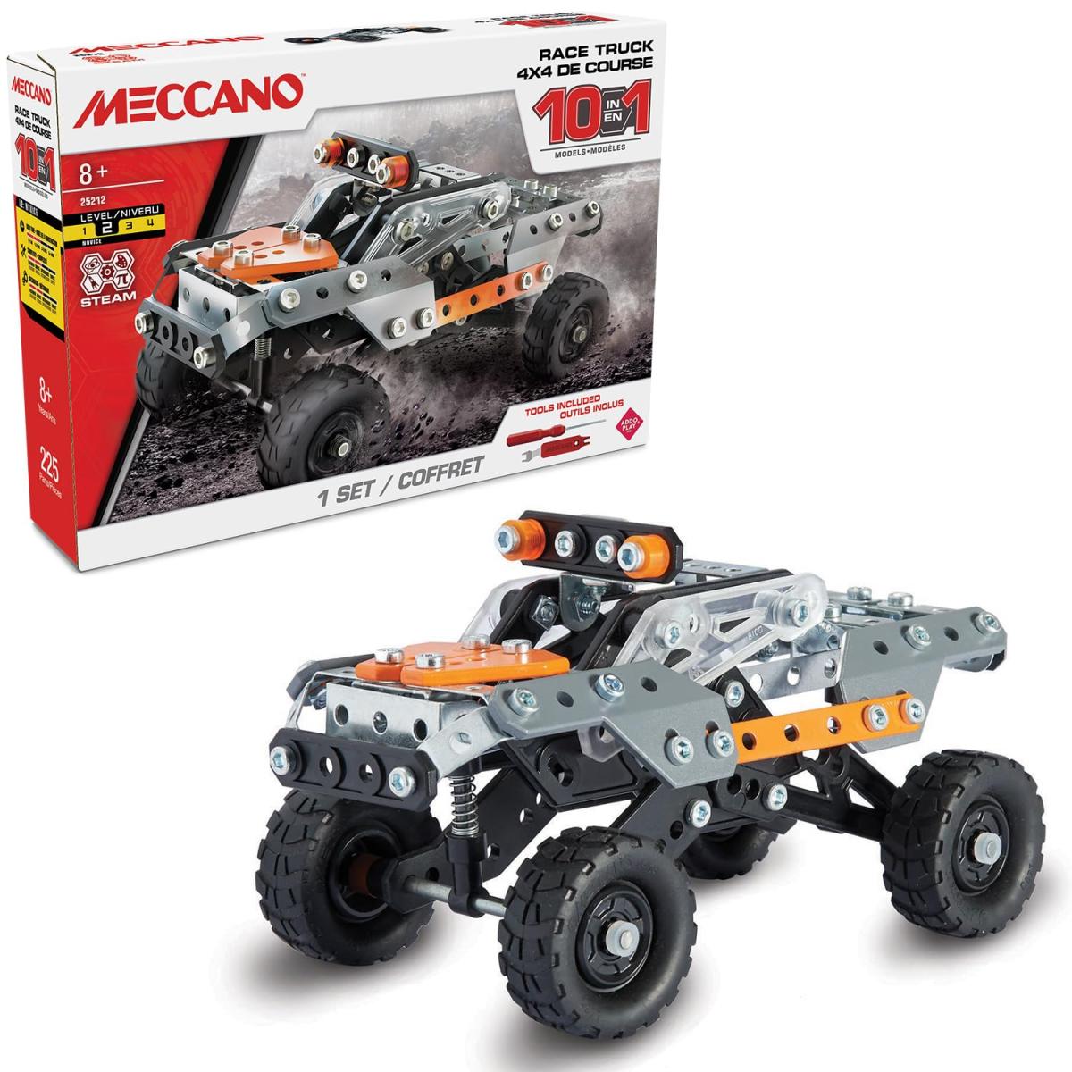 Meccano 4x4 de Course 10 en 1 – Coffret de Construction 10 Modèles – 225 pièces