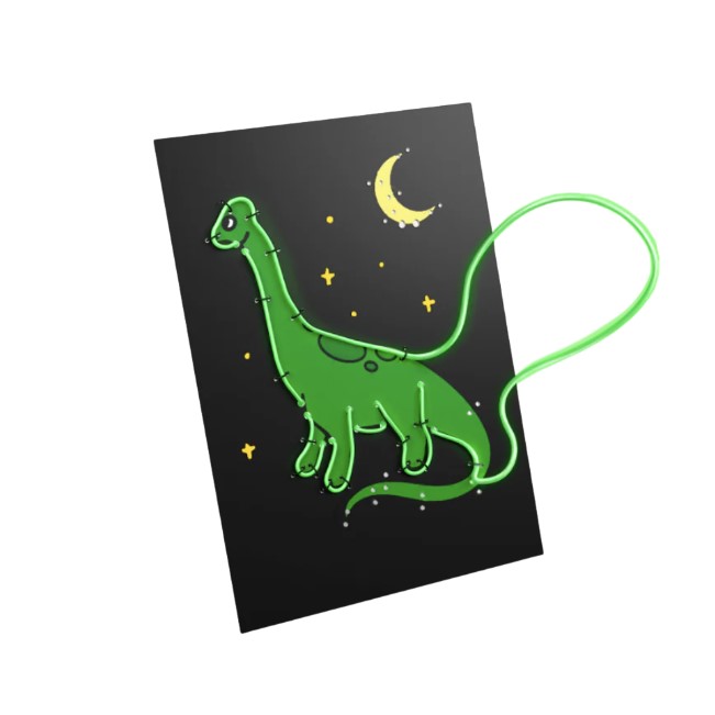 Kidyneon - Kit decoration murale lumineuse dinosaure - Kidywolf