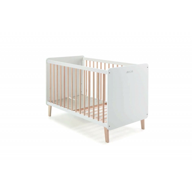 Lit Trevi 120x60 cm Blanc/Bois