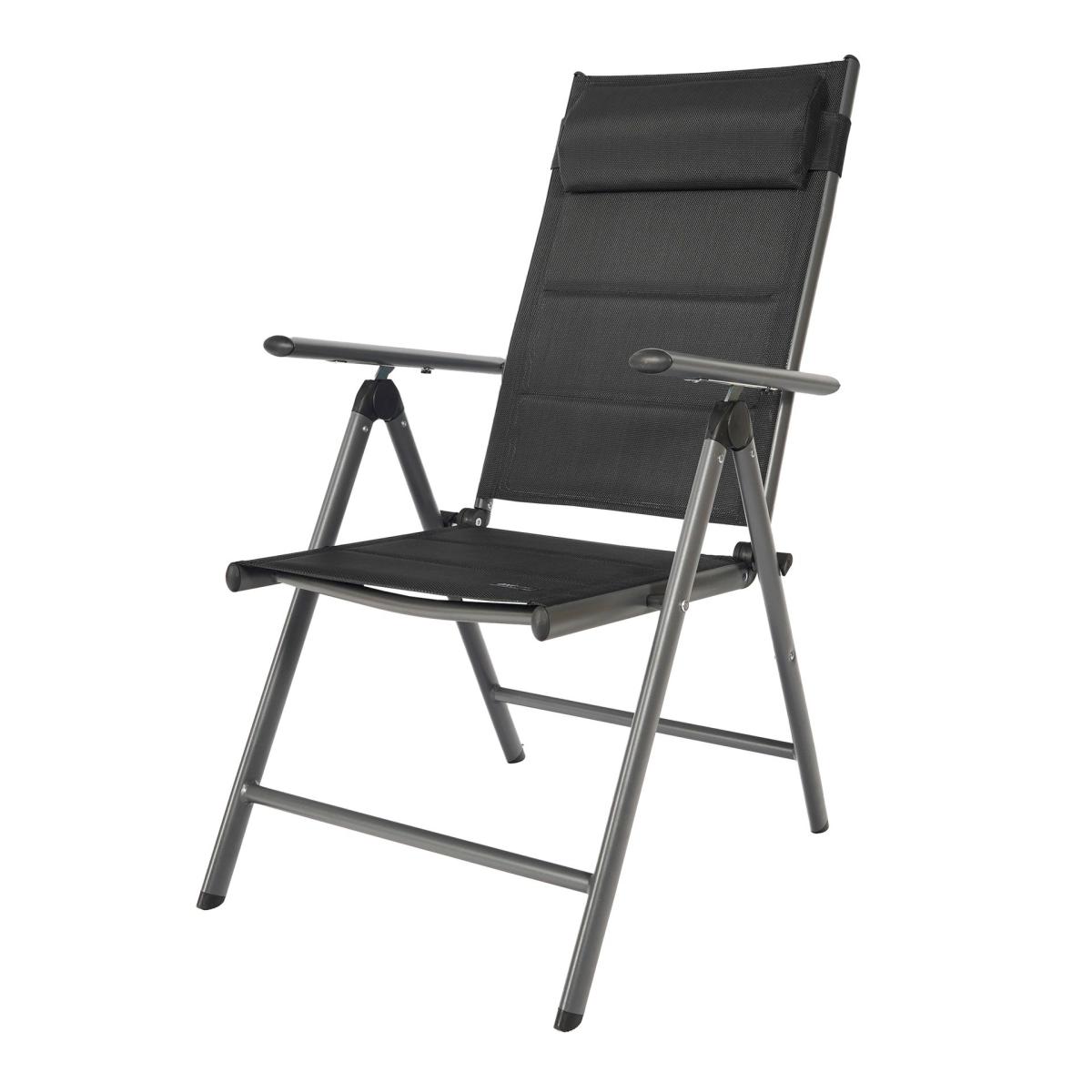 Chaise camping Mack gris foncé/noir