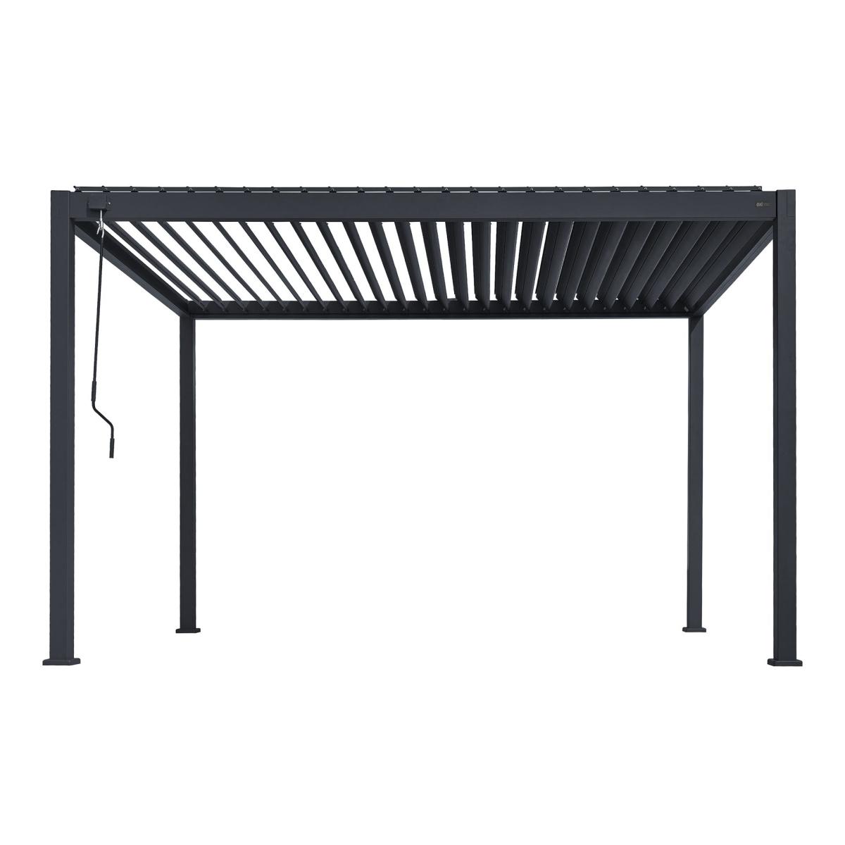 Pergola alu Raya 3x4x2,5 m gris foncé