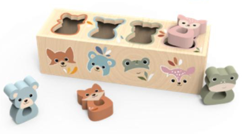 Boite a formes animaux en bois