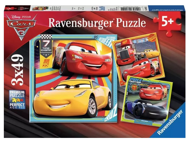 Puzzle 3 x 49 pcs Les legendes de la route Cars