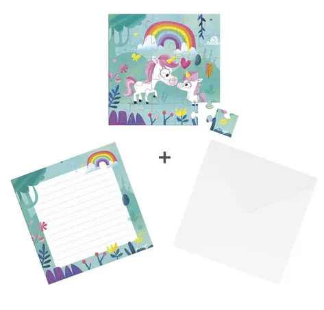 Carte Cadeau Puzzle 25 Pieces Famille Licornes