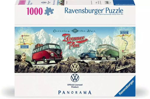 puzzle 1000 pièces - à travers les Alpes en VW