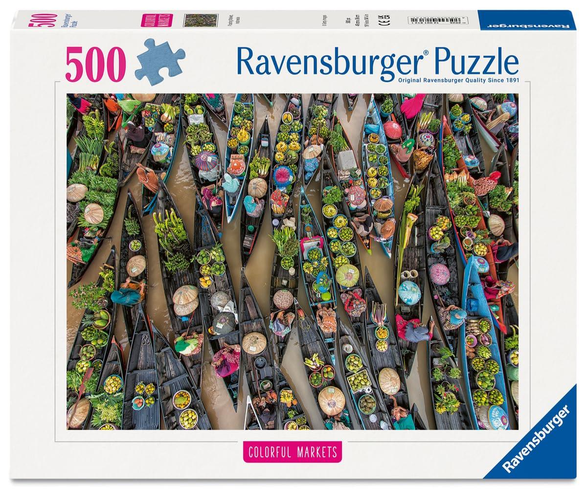 Puzzle 500 pièces - Marché Flottant, Indonésie