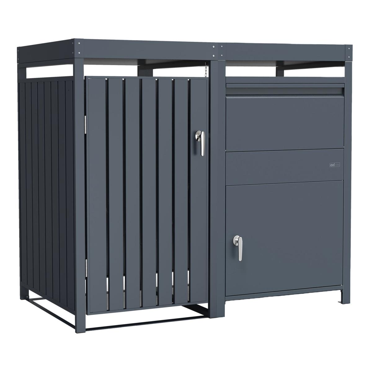 Boîte colis métal + cache poubelles anthracite