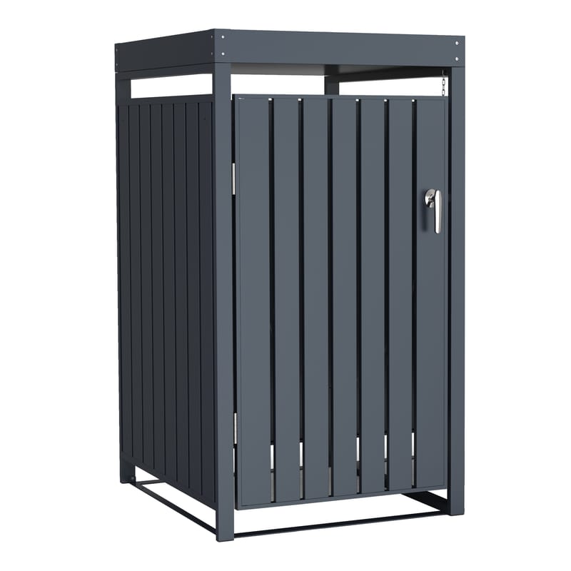 Cache poubelle métal Leon anthracite 1x240L