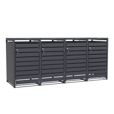 Cache poubelle métal Lucas anthracite 4x240L